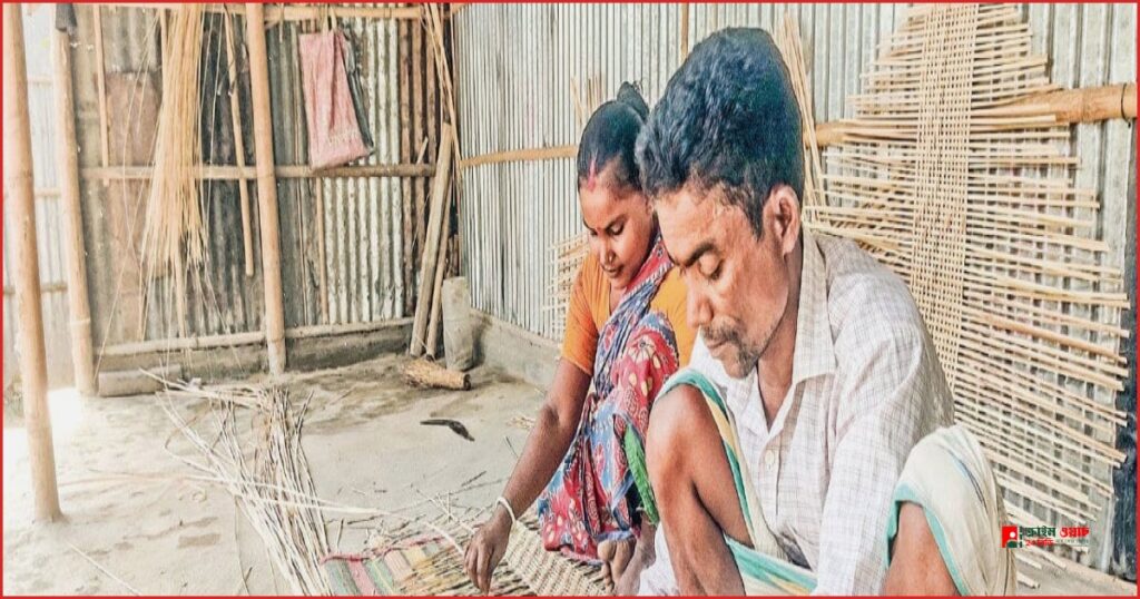 চাহিদা কমছে হাতপাখার, জীবিকা নিয়ে শঙ্কায় বোচাগঞ্জের কারিগররা